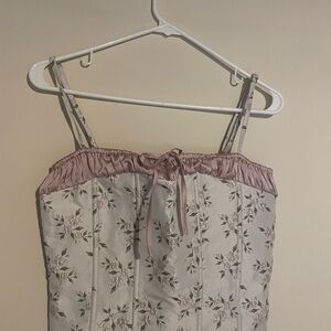 Floral Pink and Cream Women's Top
